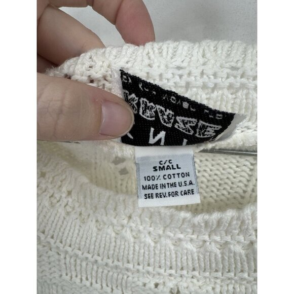 Knit Craze Coquette Ethereal Whimsical Cropped Sweater Women Small Ivory Fairy - Picture 4 of 9